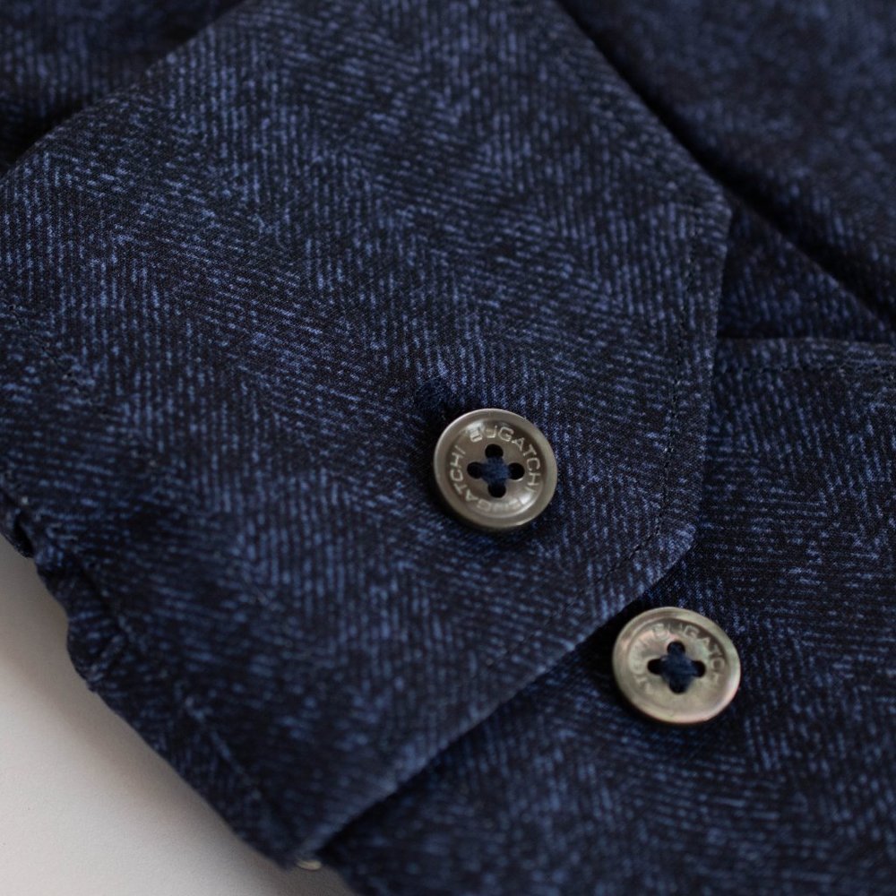 Bugatchi Classic Long Sleeve Navy Blue Shirt, Size 2X - Picture 5 of 6